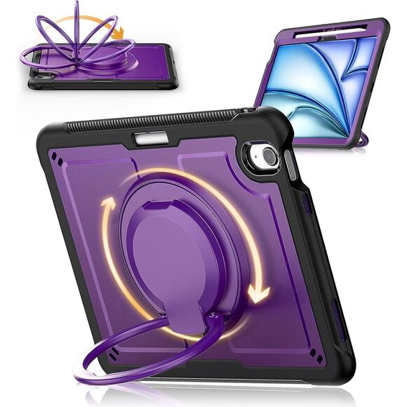 Shockproof 360° Rotation Handle Stand Case for iPad Air 11" M2 (2024) M3 (2025) - Picture 1 of 13